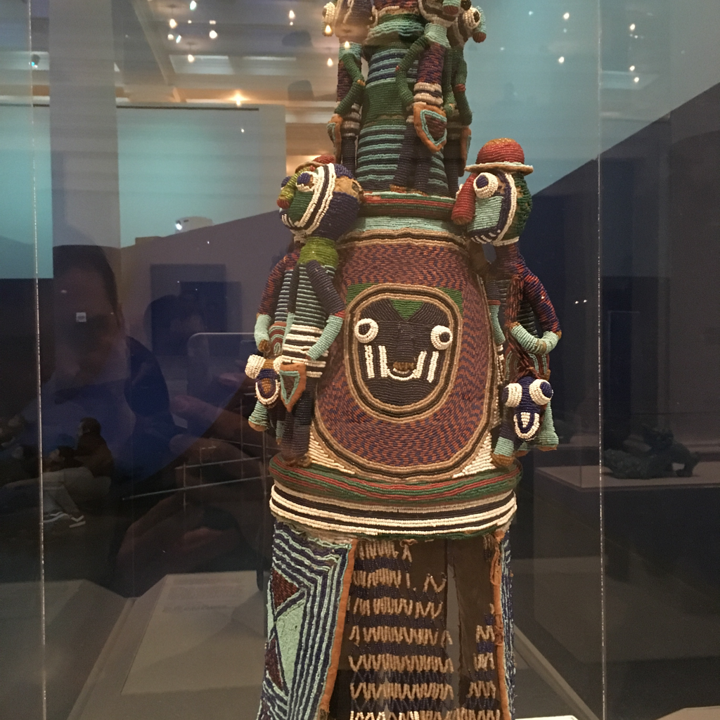 African White Beaded Crown (Adenla), Yoruba.